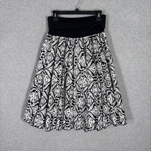 VTG Carole Little Skirt Medium Damask Paisley Linen Flowy Fold Over Feminine‎ - Picture 1 of 10